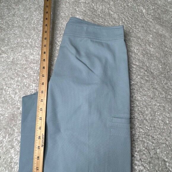 Eileen Fisher Organic Cotton Canvas Wide Leg Crop Pant Blue FLAWS - Picture 7 of 7